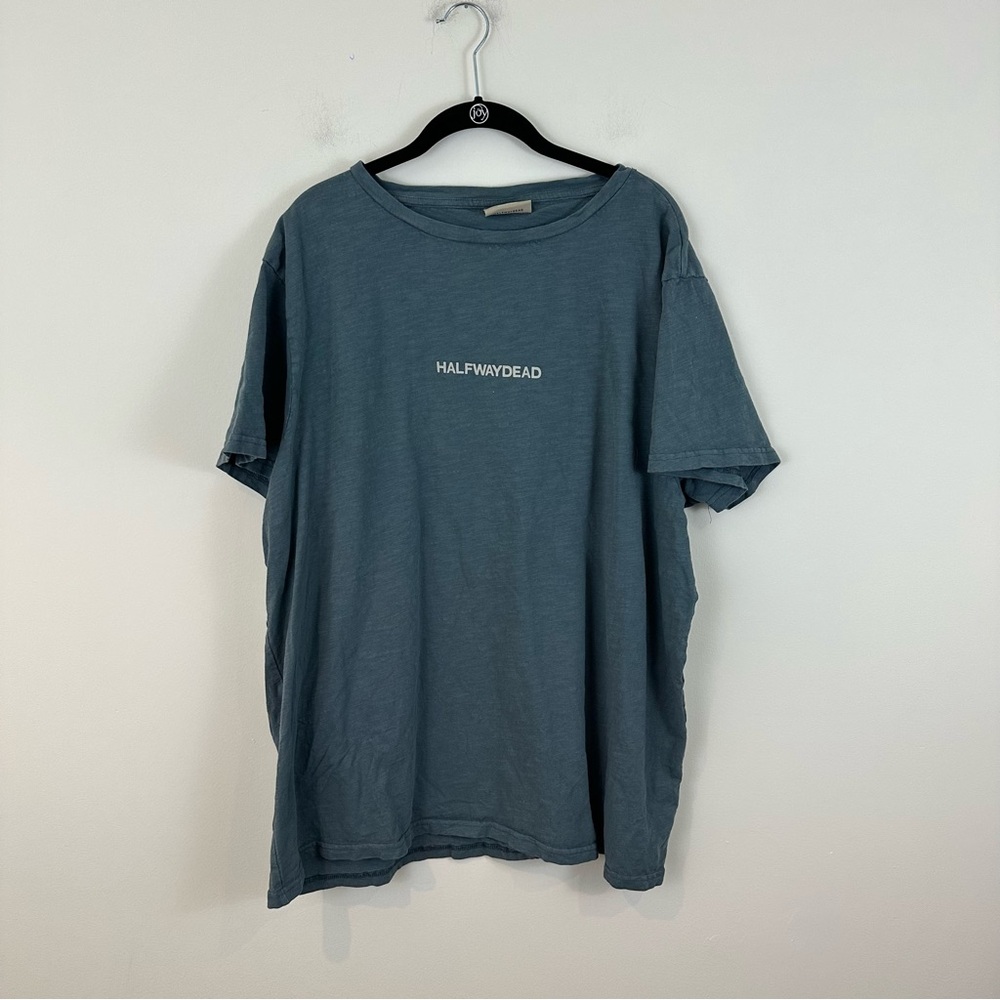 Halfway Dead Slate Blue Graphic Tee Size XXL Men's